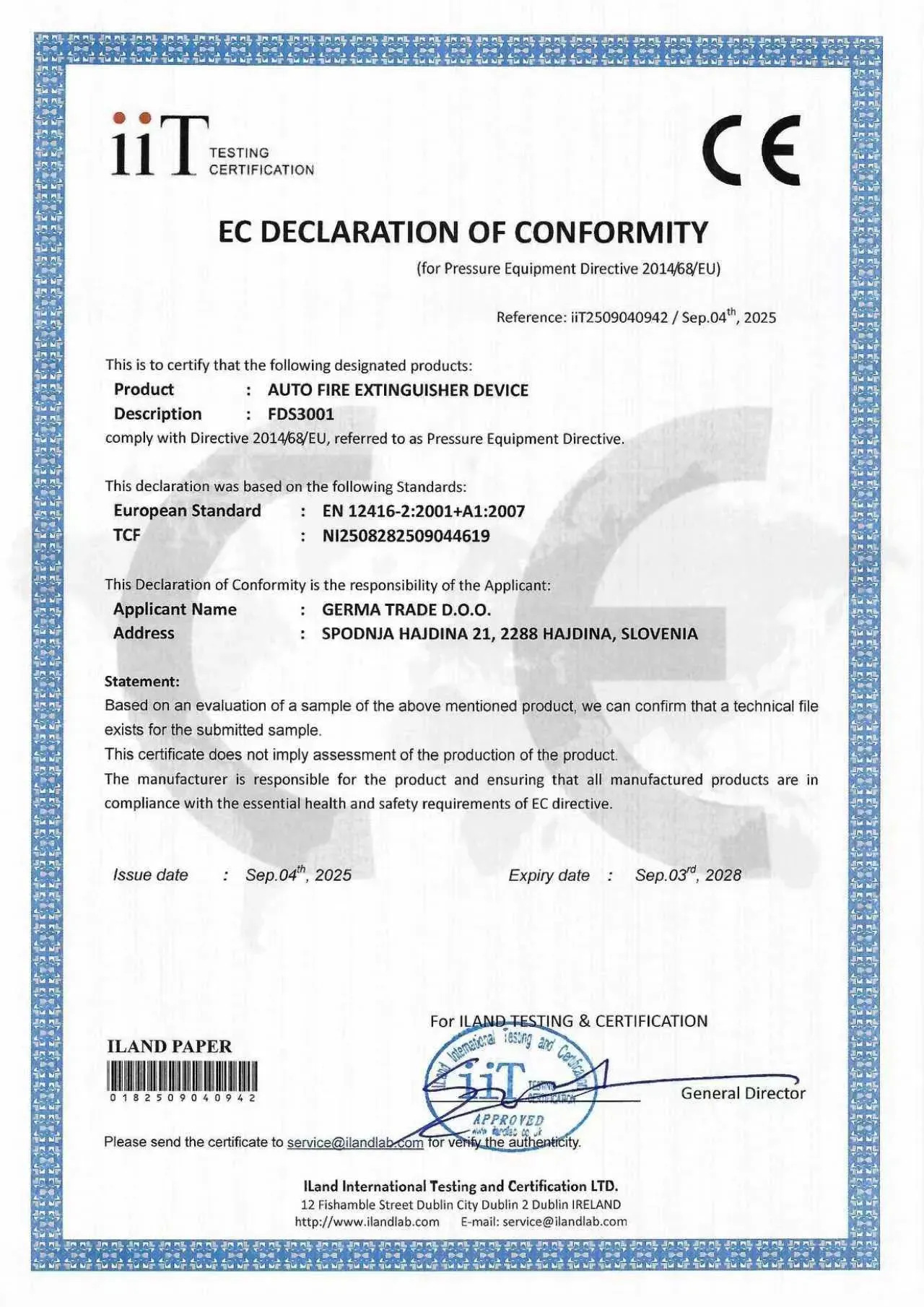 EC Declaration - ABC Disc