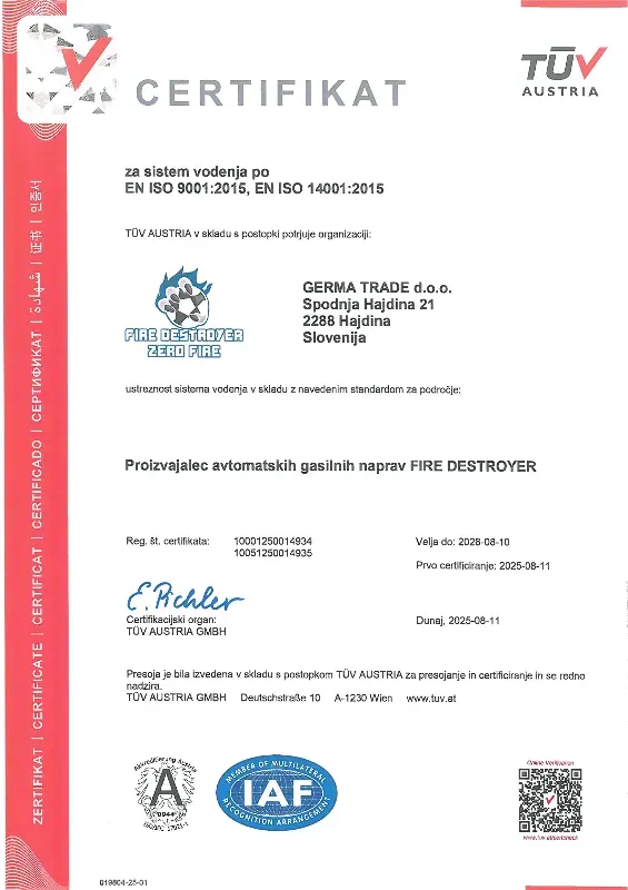 TÜV Certificate
